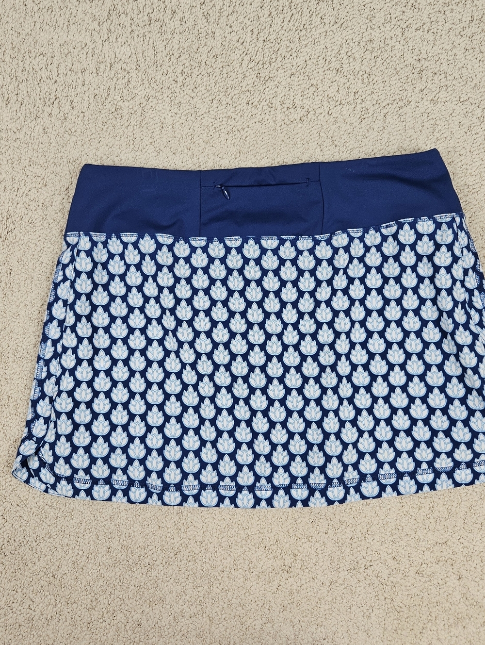 Sigrid Olsen Skort Tennis Golf Womens XL Blue White Pockets Stretch Coastal - Picture 7 of 11